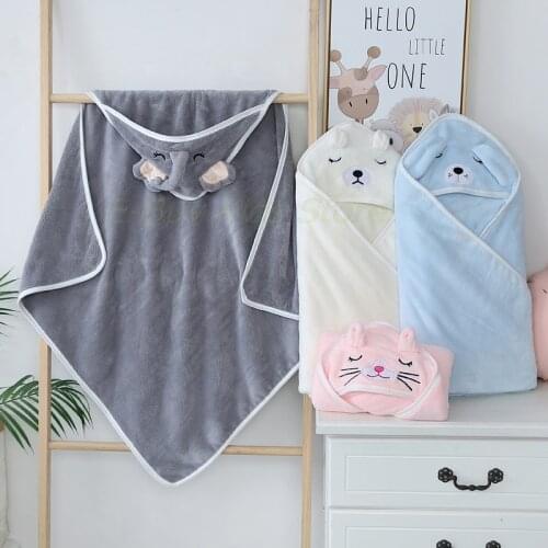 Newborn Sleeping Blanket Soft Microfiber Swaddle Wrap for Baby Bebe Muslin Cloth Hooded Bathrobes Bath Towel New Born Baby Items