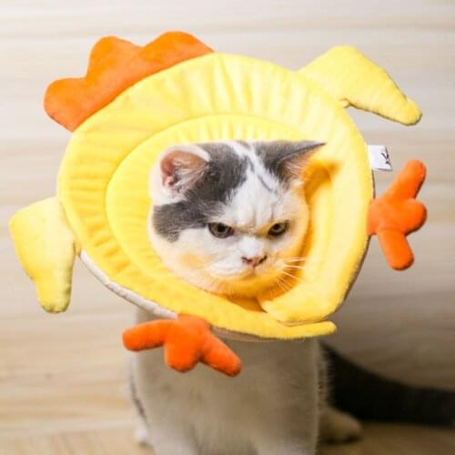 Pet Elizabethan Collar Cute Chicken shape Dog Cat Adjustable Wound Healing E-Collar Soft Cone Smart Cone Prevent Bite Recovery
