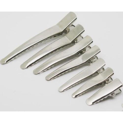 20pcs Flat Single Prong Metal Alligator Hair Clips Hairpins Korker Bow Hair Clip For Hair Hairpins Diy Jewelry Base Accessories