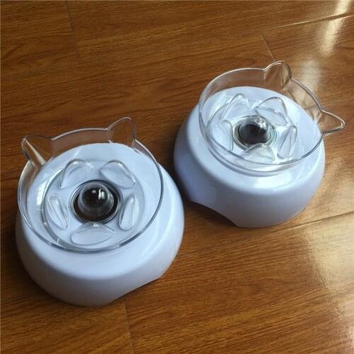 Raised Stand Cat Food Water Bowls Anti Choking Transparent Feeding Food Feeder Pet Dog Drinking Dishes Plate