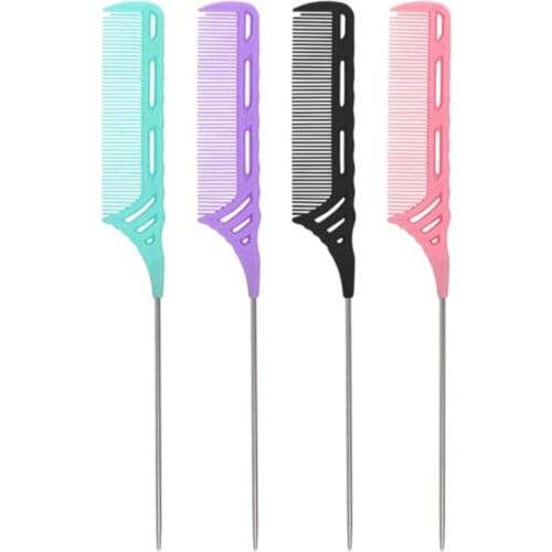 Highlight Fine-Tooth Hair Styling Comb Heat Resistant Pin Rat Tail Combs Antistatic Parting Hair Edge Trimmer Style Beauty Tools