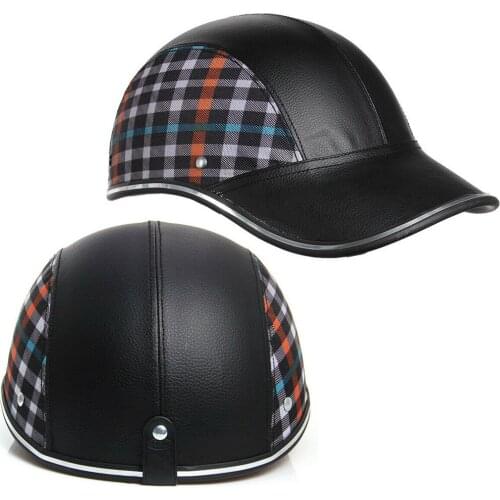 2x PU Matte Black DOT German Style Half Helmet Open Face for Cruiser Chopper