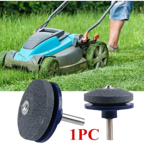 LMETJMA 50MM Faster Lawn Mower Sharpener Lawnmower Blade Sharpener Universal Grinding Rotary Drill Cuts KC0263