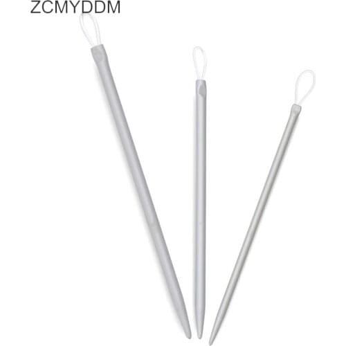 ZCMYDDM 3pcs/Set Big Eye Nylon Wire Knitting Needles Ergonomic Handle Crochet Hook Wool for Fabric Art Craft DIY Sewing Tools
