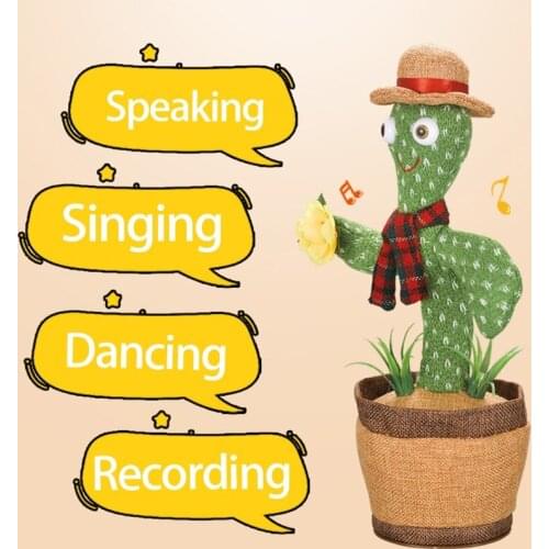 Y4UD Talking Cactus Wriggle Dancing Toy Electronic Mimicking Talking Cactus Interesting Early Childhood Education Toys