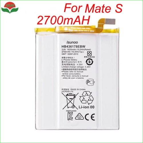 ISUNOO HB436178EBW battery replacement For Huawei Mate S CRR-CL00 UL00 mobile phone battery 2700mAh