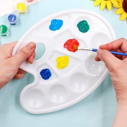 1pc Plastic Palette Art Paint Plastic Drawing Tray Color Palette for Oil Watercolour White Painting Pallet Painting Tool