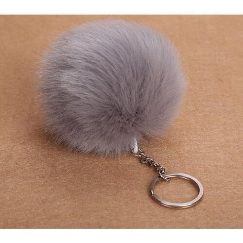 10-100PCS Faux Rabbit Fur Ball Keychain Pom Pom Keychains Llaveros Portachiavi Fluffy Keychain Porte Clef Porte Clef Pompom De