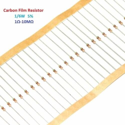 1000pcs Carbon Film Resistor 5% 1/6W - Full Range of Values 1-10M
