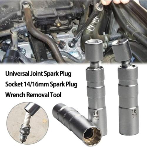 14mm. 16mm Thin Wall Spark Plug Socket Universal Joint With Magnetic Flexible Socket Wrench Auto Repair Tools