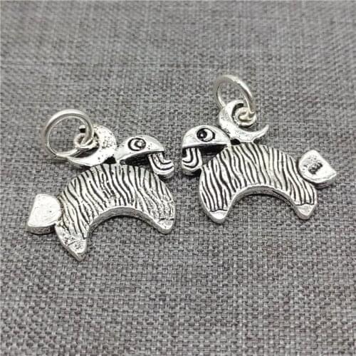 2 Pieces 925 Sterling Silver Goat Charms Bracelet Necklace Pendant