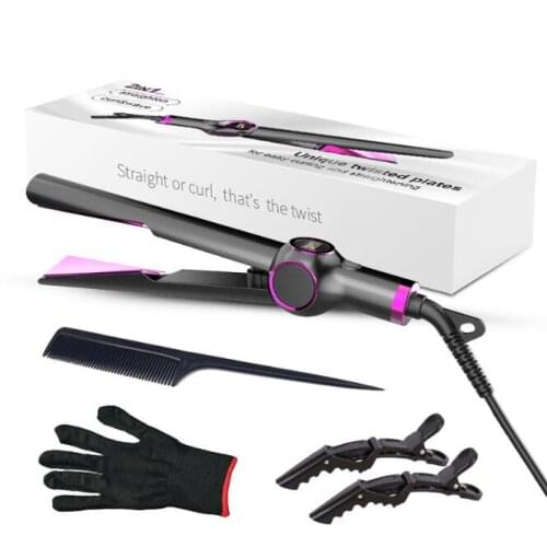 4Set/Lot Spiral Straight/Curly Hair Comb Hair Straightener Ten Speed Temperature Control Hair Care Styling Tools HA2094