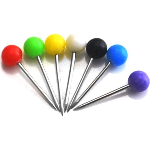 50PCS/Bag Colorful Plastic Fishing Pin Position Mark Bead Needle Pin Dia. 4MM for Fishing Line Wire Fishing Tackle Accessory