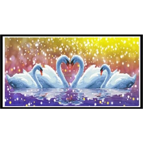 5D diamond painting animal love than Jin Jian Swan round diamond embroidery mosaic home decoration pattern DIY handmade gift