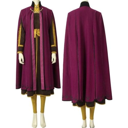 Anime Ice Snow Queen 2 Cosplay Princess Anna Costume Adult Women Role-playing Outfit Fancy Halloween Carnival Dress