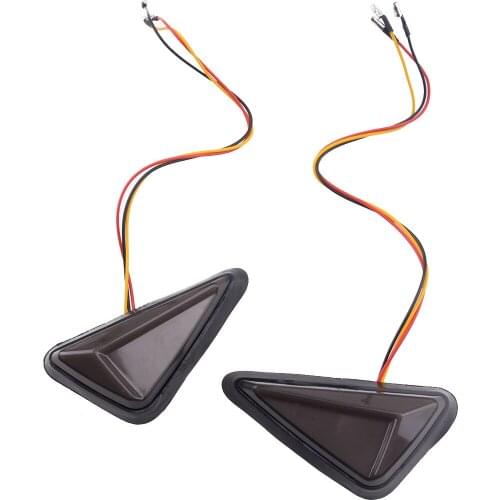 Beler DC 12V 1 Set Triangle Motorcycle Amber White LED Turn Signal DRL Blinker Lights Universal