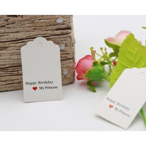 White Paper Price Tags Handmade Printed DIY Labels 100pcs 3x5cm for Wedding Party Cake Gifts Clothes Packaing Bottle Decoration