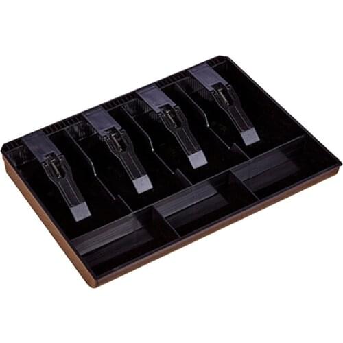 Home Market Black Plastic Coin Money Storage Box Bill Cash Tray Organizer With 7 Slots 4 Removable Clips Supply M17F