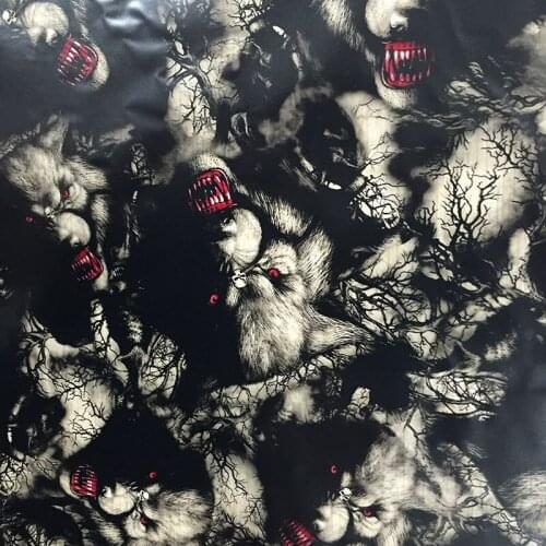 CSCW955 0.5mX20m water transfer wolf pattern hydro dip