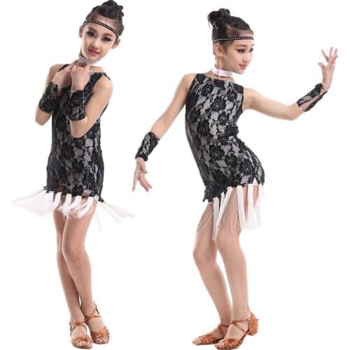 Childrens Latin Dance Dresses Show Costume Kids Latin Dress Square Dance Clothes Nagle Girls Samba & Latin Dance Dresses 2015