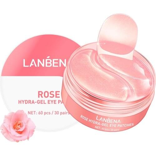 LANBENA Rose Hydra Gel Eye Mask Lady Collagen Eye Patches Remove Puffy Eyes Original Nourish Repair Micro Molecule Brighten Skin
