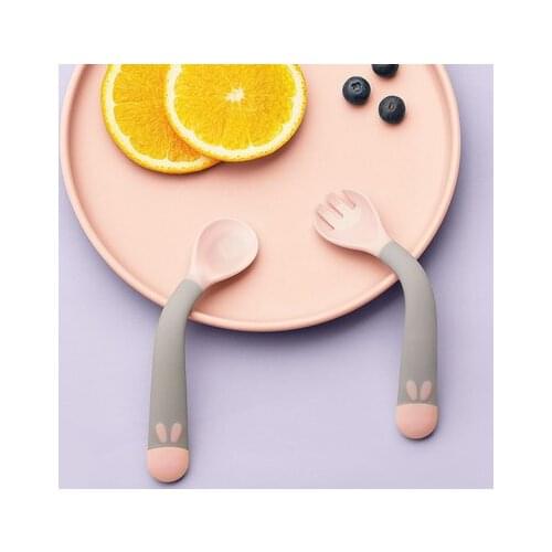 Flexible fork spoon baby learning to eat training auxiliary food tool