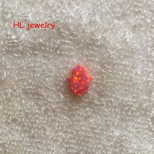 Hill-san Lotus Wholesale 11x13mm Opal Op24 Synthetic Fire Opal Fatima Hamsa hand