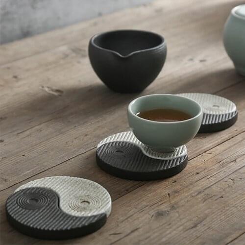 Coaster Silicone Mold Gossip Tai Chi Cement Tea Cup Tray Mould Handmade Decorative Tool