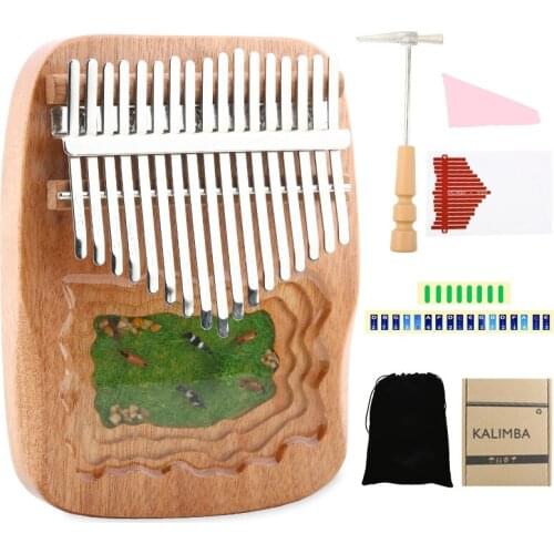 Kalimba 17 Keys Thumb Piano High Quality Mahogany Resin Keyboard Musical Instrumentos Finger Piano with Tune Hammer