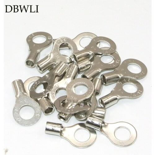 1000 Pcs RNB2-4 RNB2-3.2 RNB2-5 RNB2-6 Non Insualted Ring Crimp Terminals Wire Tips Connector for AWG 16-14