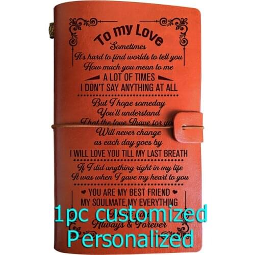 Engraved Leather journal personalized gifts to my husband BJ186 Customized Notebook A5 Dropshipping Supplier US Store Diary