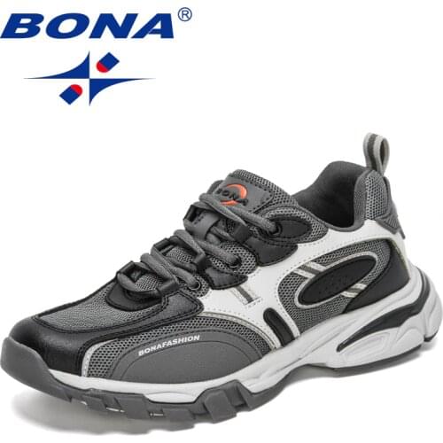 BONA 2021 New Designers Classics Running Shoes Men Sneakers Lace Up Walking Jogging Athletic Footwear Zapatillas Hombre Trendy