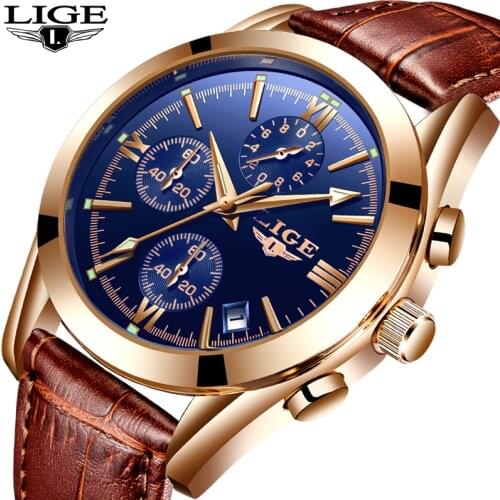 LIGE Watch For Men Sport Quartz Fashion Leather Clock Mens Watches Top Brand Luxury Waterproof Business Watch Relogio Masculino