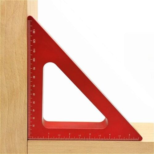 Aluminum Alloy Right Angle Ruler Mini Pocket Square DIY Woodworking Triangle Ruler Height Measuring Gauging Woodworking Tool