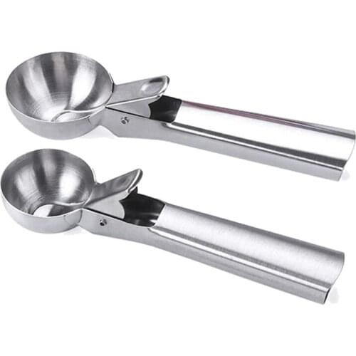 Ice Cream Scoop - Stainless Steel Ice Cream Scooper with Easy Trigger, Cookie Spoon with Anti-Freeze Handle