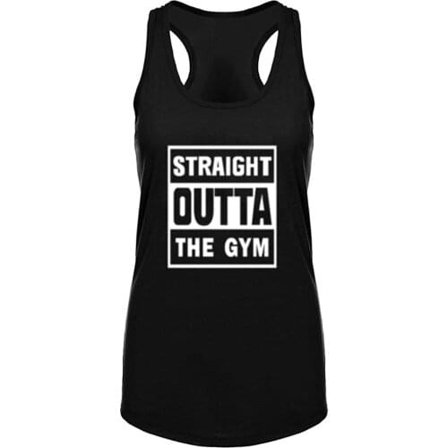 Lyprerazy Womens Straight Outta The Gym Fitness Workout Racerback Tank Tops Summer Funny Letter Print Tank Top