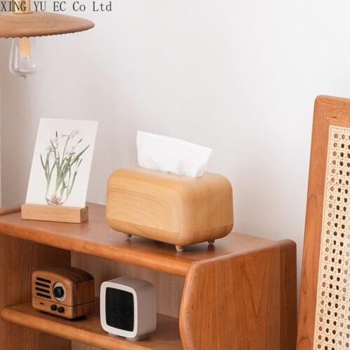 Household Wood Grain Tissue Box Creative ABS Material Drawer Box Magnetic Napkin Box Desktop Decoration Home Decoration