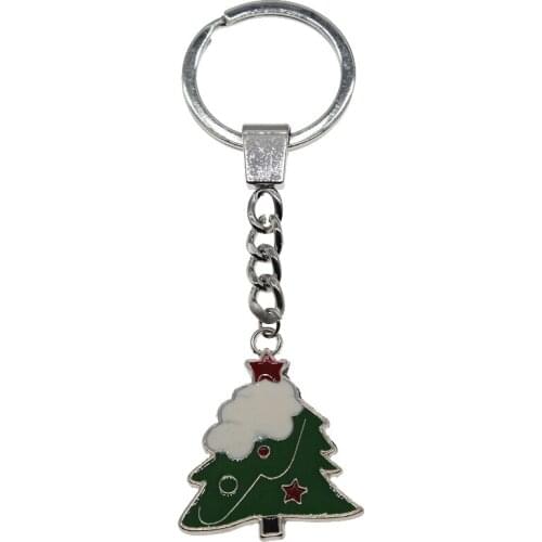 Fashion Enamel Christmas Decoration Tree Bell Keychain Alloy Keyring Charm Keychain Jewelry Cheap Wholesale