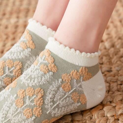 Japan Style Frilly Ruffle Socks Summer Cotton Breathable Low Cut Ankle Socks Floral Embroidery Harajuku Kawaii Cute Short Socks