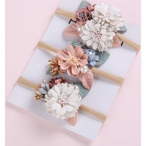 New Baby Girl Headbands Pearl Flower Newborn Haarband Baby Headband Hair accessories Hair Band Photography Props