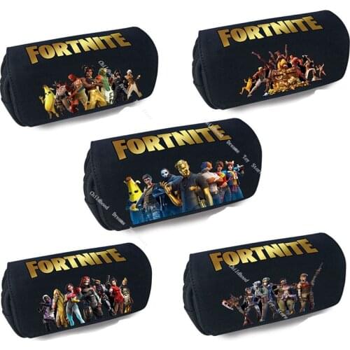 Original Fortnite Game Children Pen Bag Creative Double-layer Zipper Clamshell Pen Case Bag Kids School Supplies Stationery Bags