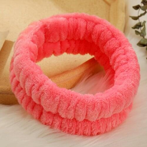 2021 Coral Fleece Headwraps Makeup Headband Diy Hair Accessories Soft Elastic Hair Band Women Girls Wash Face Headwear