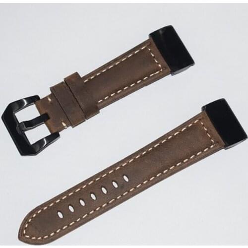 Quick release fit luxury genuine leather strap band for garmin fenix 5/fenix 5x Plus 3 3HR GPS smart watch man replacement strap