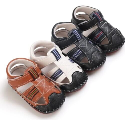 Summer Baby Boys Sandals Shoes PU Lether Rubber Sole Soft Sneakers Anti-Slip Outdoor Infant Baby Sneakers Shoes For 0-18 month