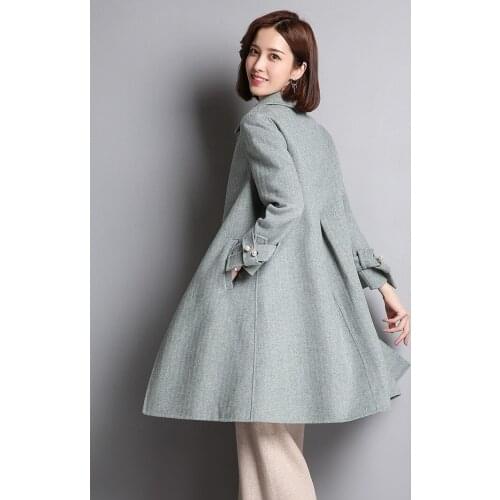 Wool Coat Women 2020 Long Woolen Jacket Spring Autumn Korean Ladies Coats and Jackets Abrigos Mujer Elegante Qbl-18006 KJ6150