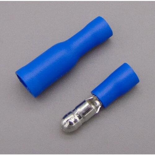 Connector 100PCS Blue Bullet Connector Insulated Crimp Terminals for Electrical & Audio Wiring