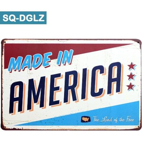 [SQ-DGLZ]Hot Made In AMERICA Metal Sign Retro Store Wall Decor Vintage Metal Crafts Home Decor Painting Plaques Art Poster