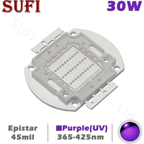 High Power LED Chip COB Light Purple UV 30W 365nm 370nm 375nm 385nm 395nm 400nm 405nm 425nm Ultraviolet Light Bead Cure Lamp SMD