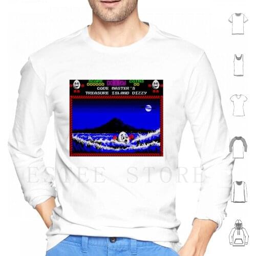 Treasure Island Dizzy Motif Hoodie Long Sleeve Retro Gaming Dizzy Spectrum Zx