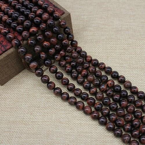 High Quality Tigers-eye Stone Round Loose Beads Red Tiger Eye Stone Beads for Jewelry Making Bracelet Earrings Necklace Beads